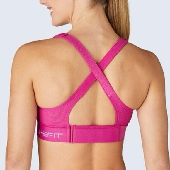 Womens SheFit Sports Bra Pink Size L EUC! - Picture 2 of 4
